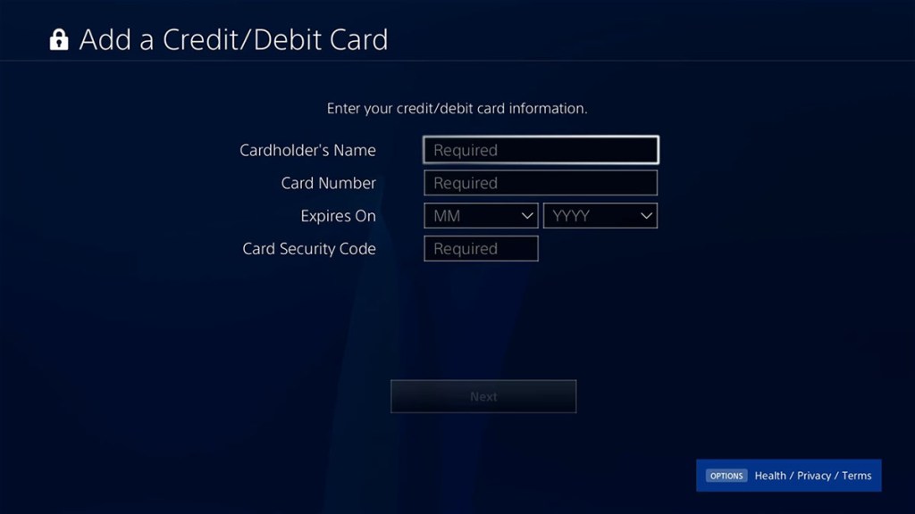 to add Credit Card and Billing Information on the PS4 - Gamepur