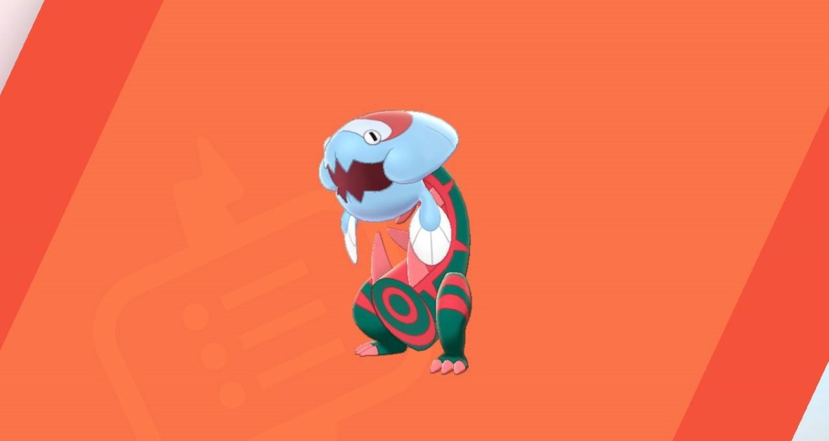 Dracovish on an orange and white background