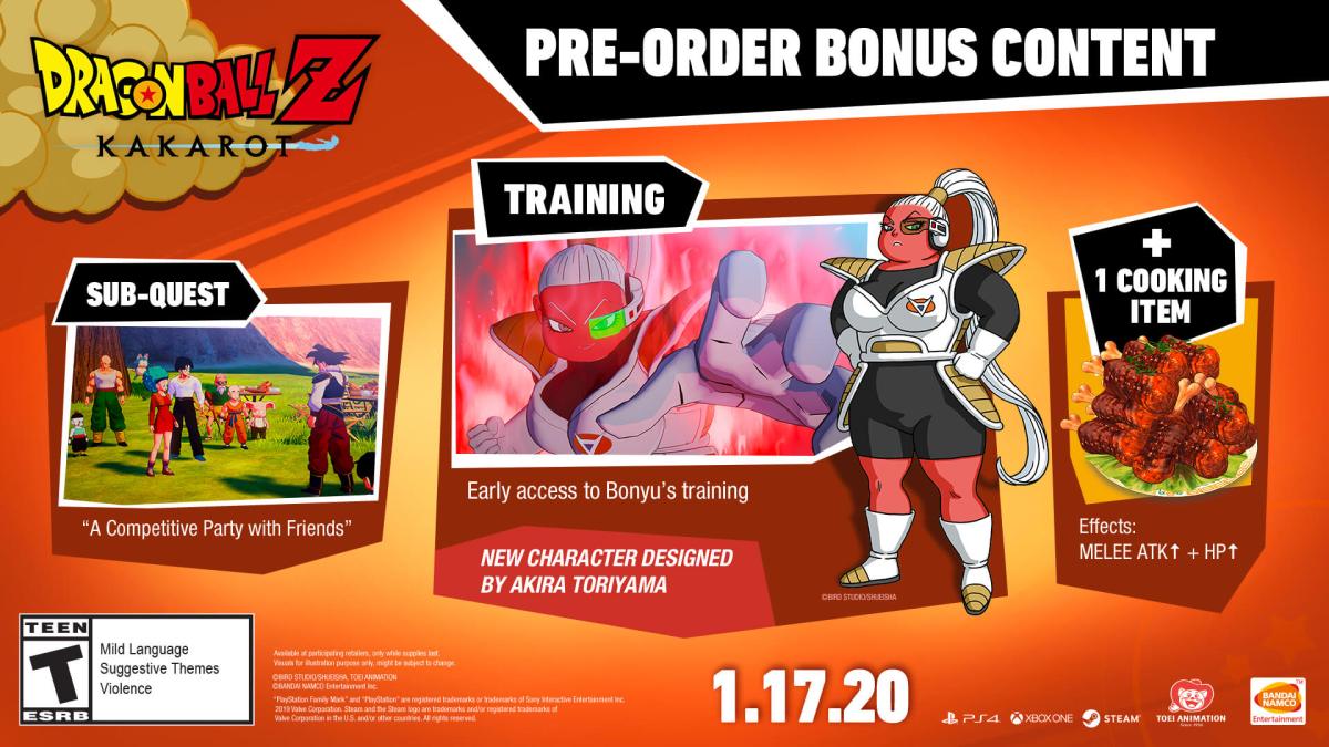 Dragon Ball Z Kakarot Pre-order bonuses