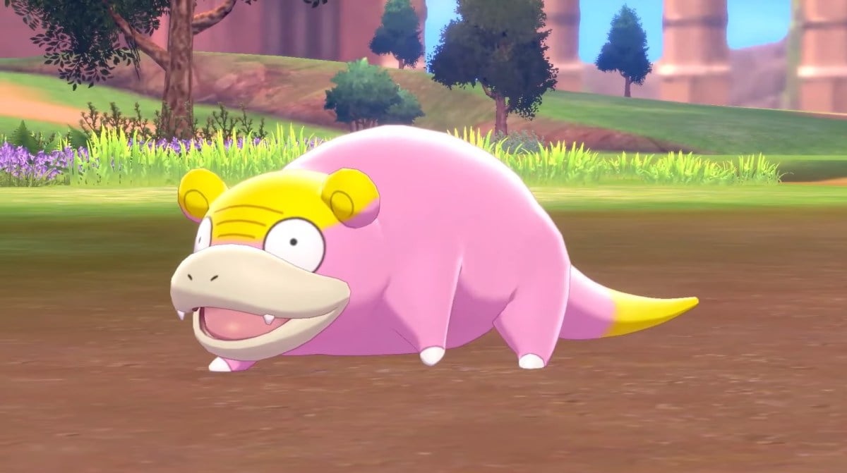 Slowpoke concept art with an arrow pointing off screen to another image.