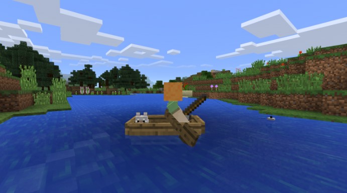 Two players riding in a boat at the same time in 1.9. : r/Minecraft