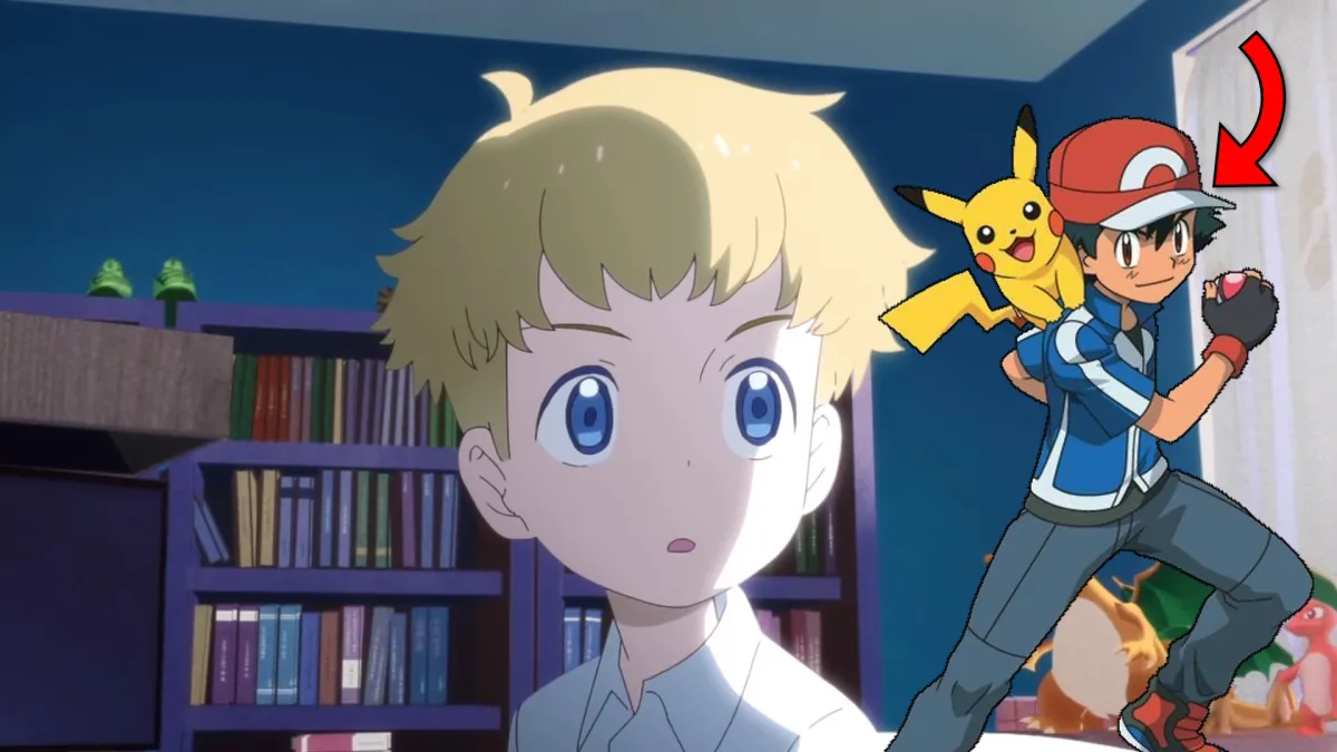 A screenshot of Pokémon: Twilight Wings with a picture of Ash and Pikachu on top