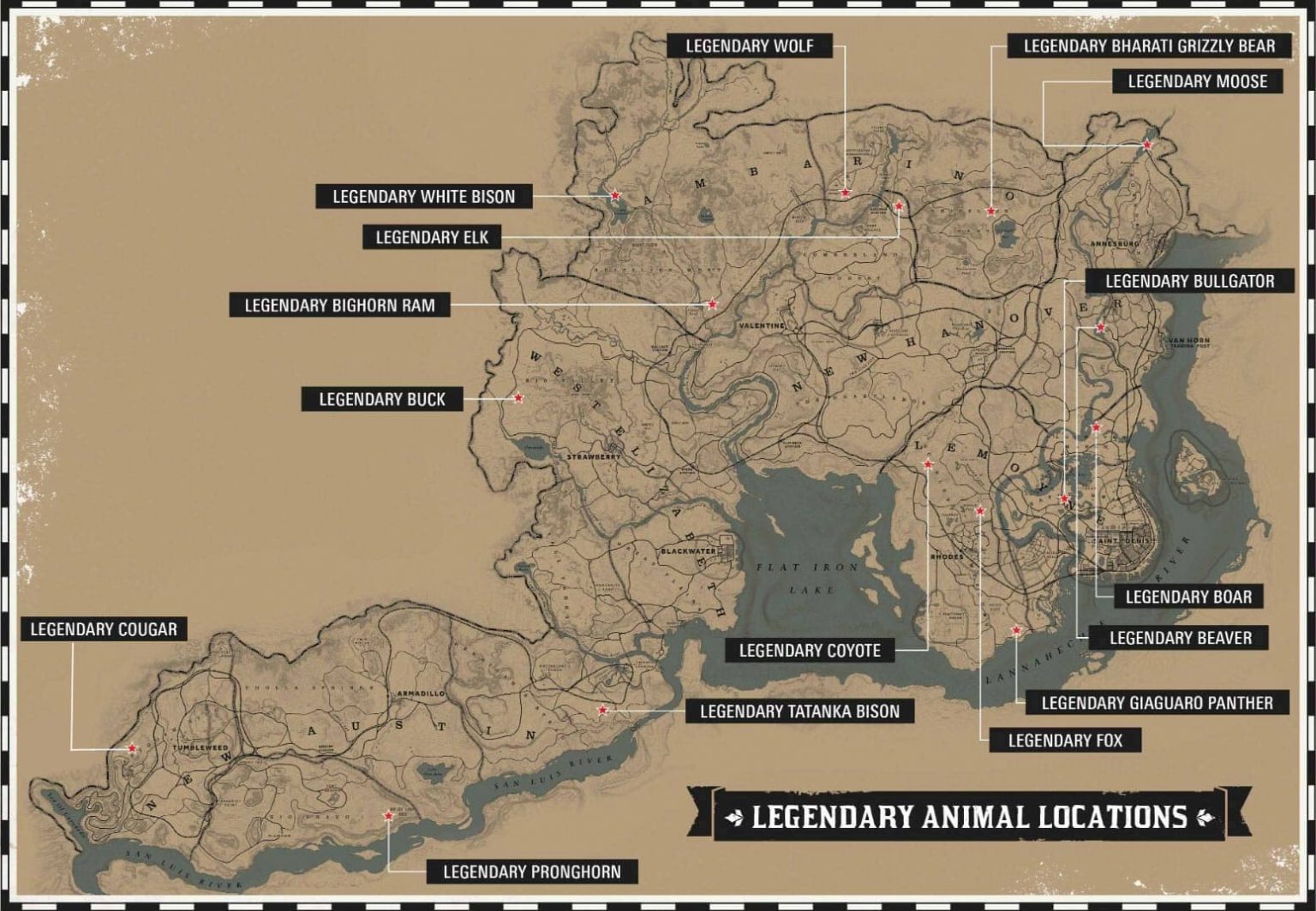 Every Legendary Animal location in Red Dead Redemption 2 - Gamepur