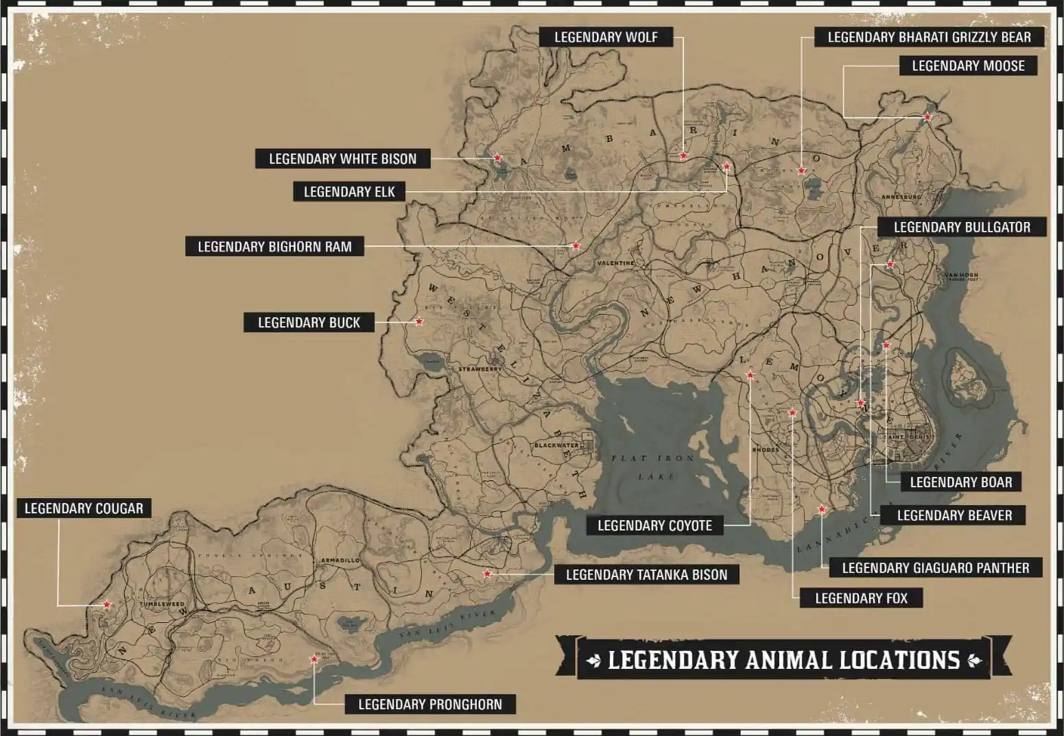 Every Legendary Animal location in Red Dead Redemption 2 - Gamepur