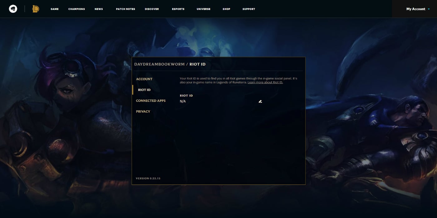 Riot ID Page