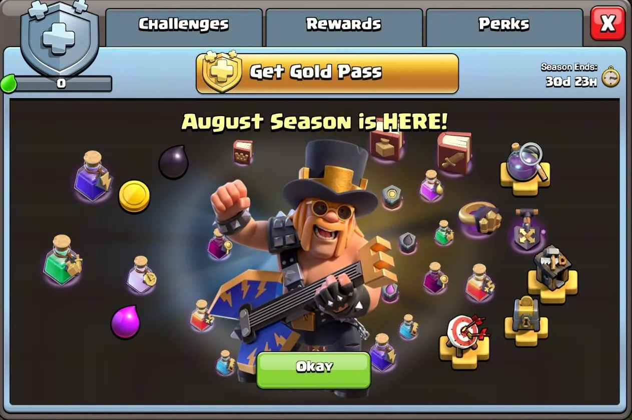 Clash of Clash Gold Pass August