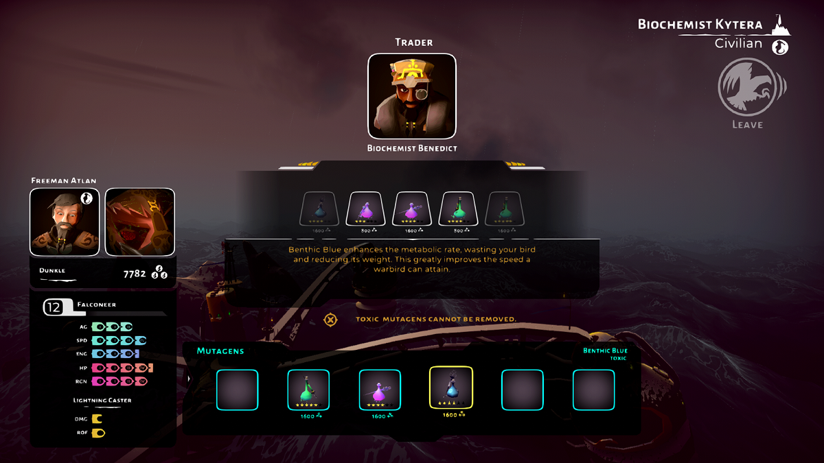 The Falconeer mutagens How to get, what they do, class variations Gamepur