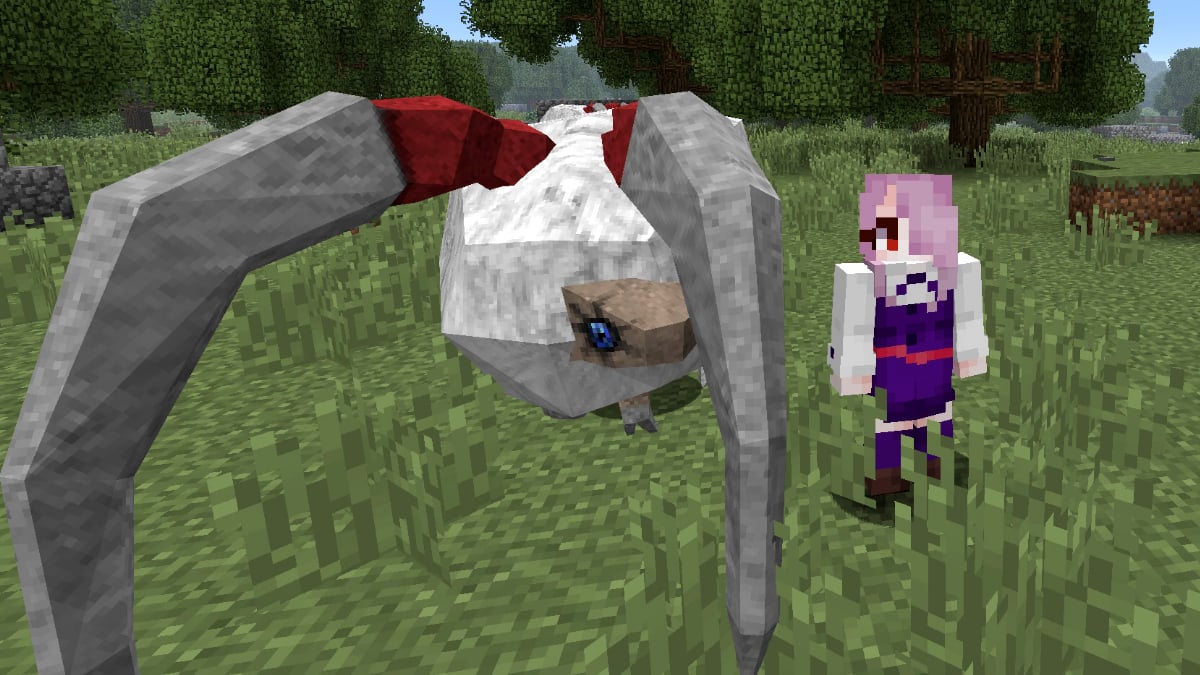 Standing beside odd creature in RLCraft for Minecraft on PC