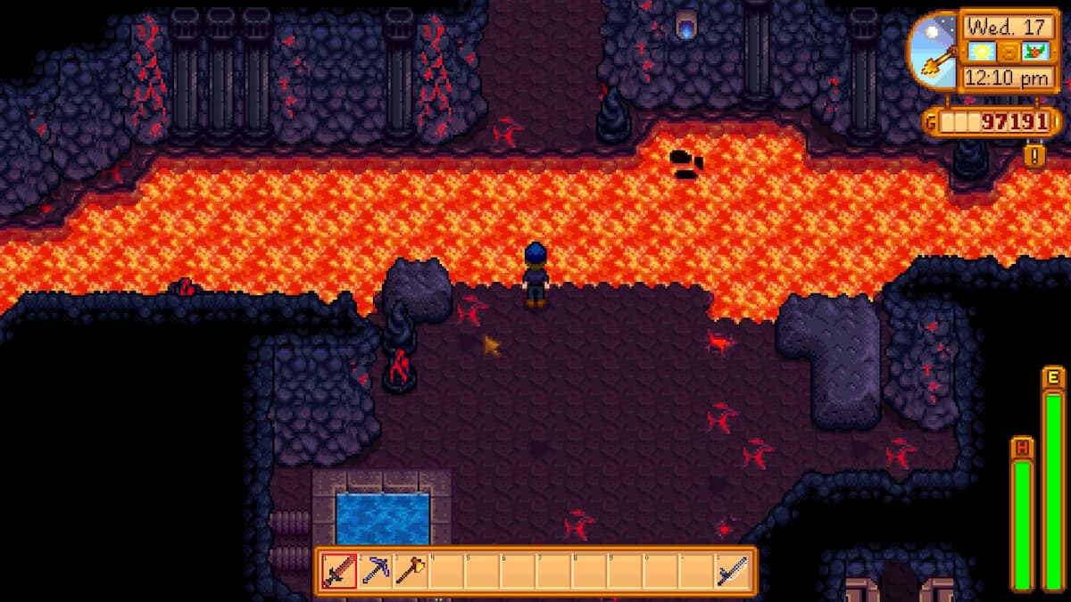  How to make a bridge in the volcano in Stardew Valley 