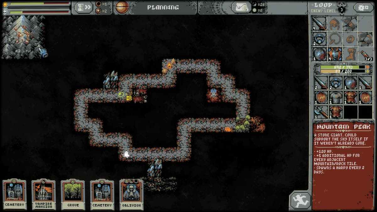 How to make a mountain peak in Loop Hero - Gamepur