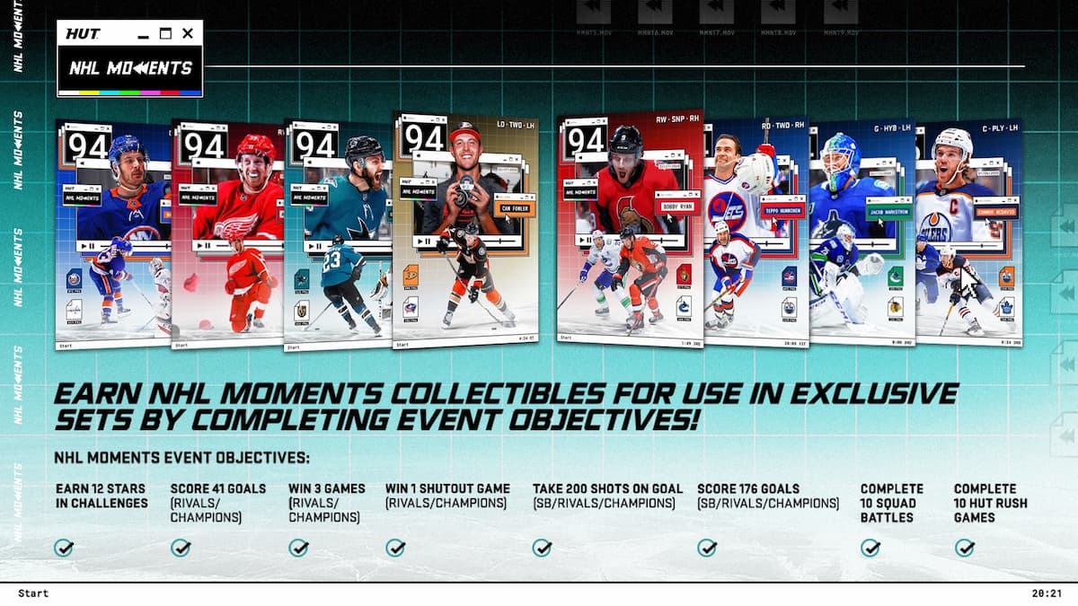 NHL 21 How to complete HUT NHL Moments Event Objectives challenge