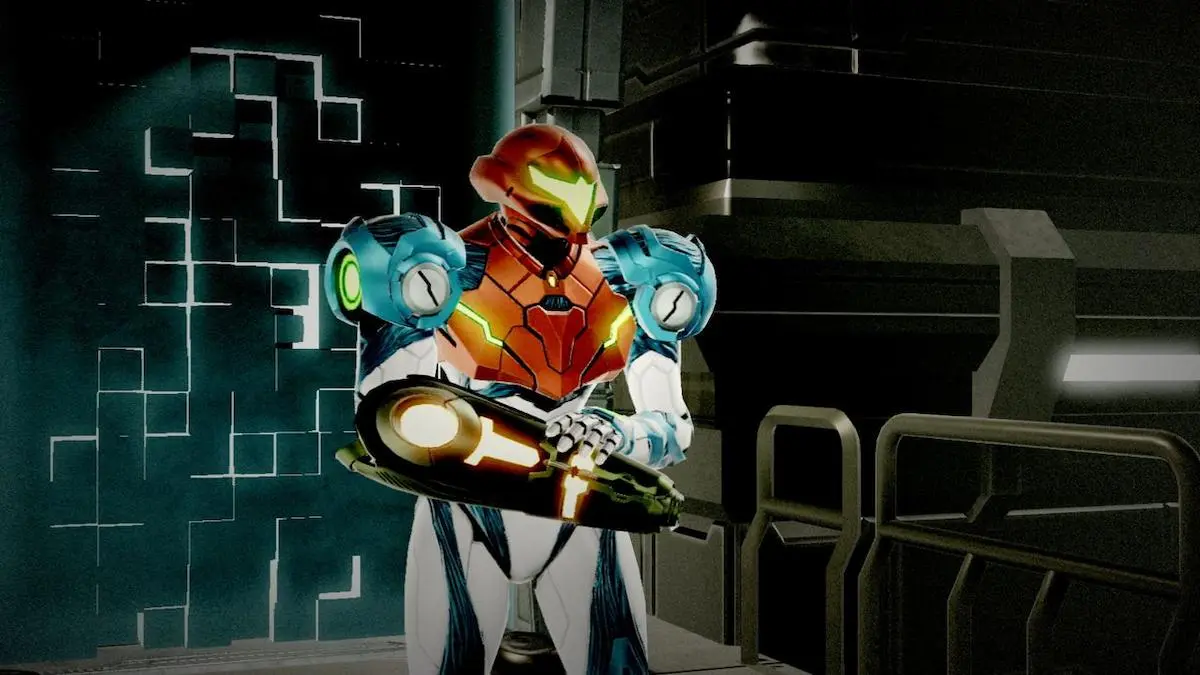Screenshot of Samus from Metroid Dread