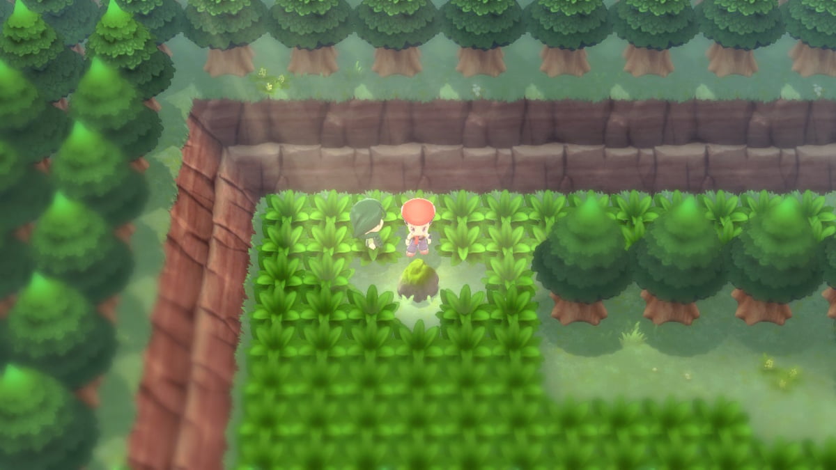 What does the Mossy Rock do in Eterna Forest in Pokémon Brilliant