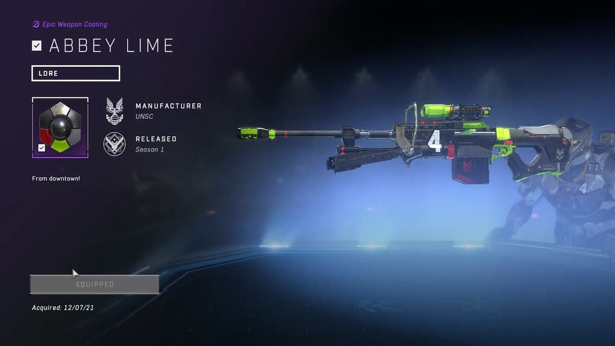 How to unlock Abbey Lime weapon coating in Halo Infinite multiplayer
