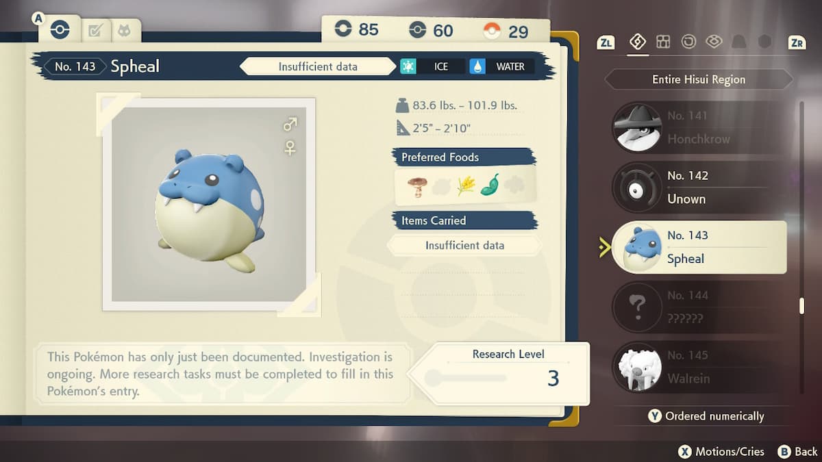 Best Nature for Spheal, Sealeo, and Walrein in Pokémon Legends Arceus