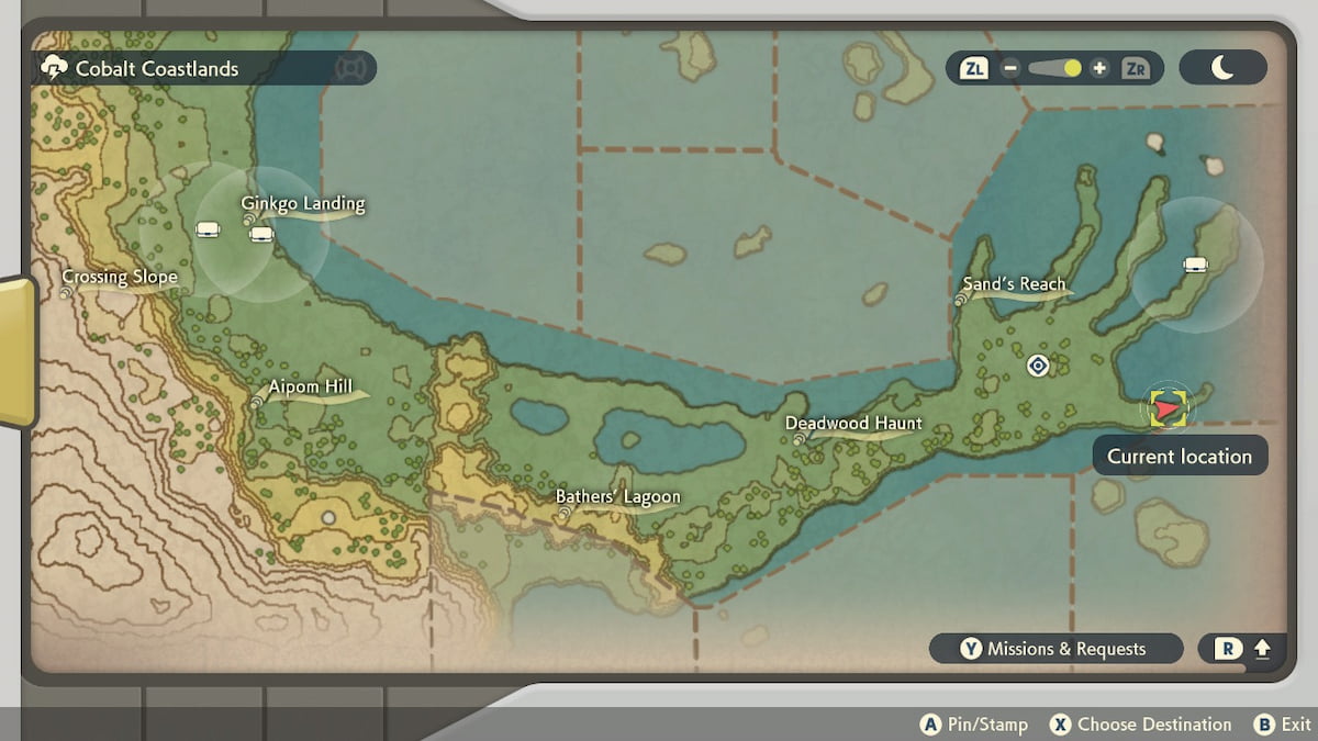 Setting up the Coastlands Camp request guide Pokémon Legends Arceus