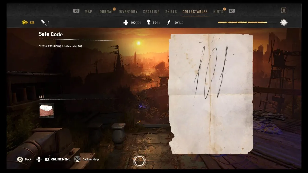 What is the Nightrunner’s Hideout safe code in Dying Light 2 Stay Human