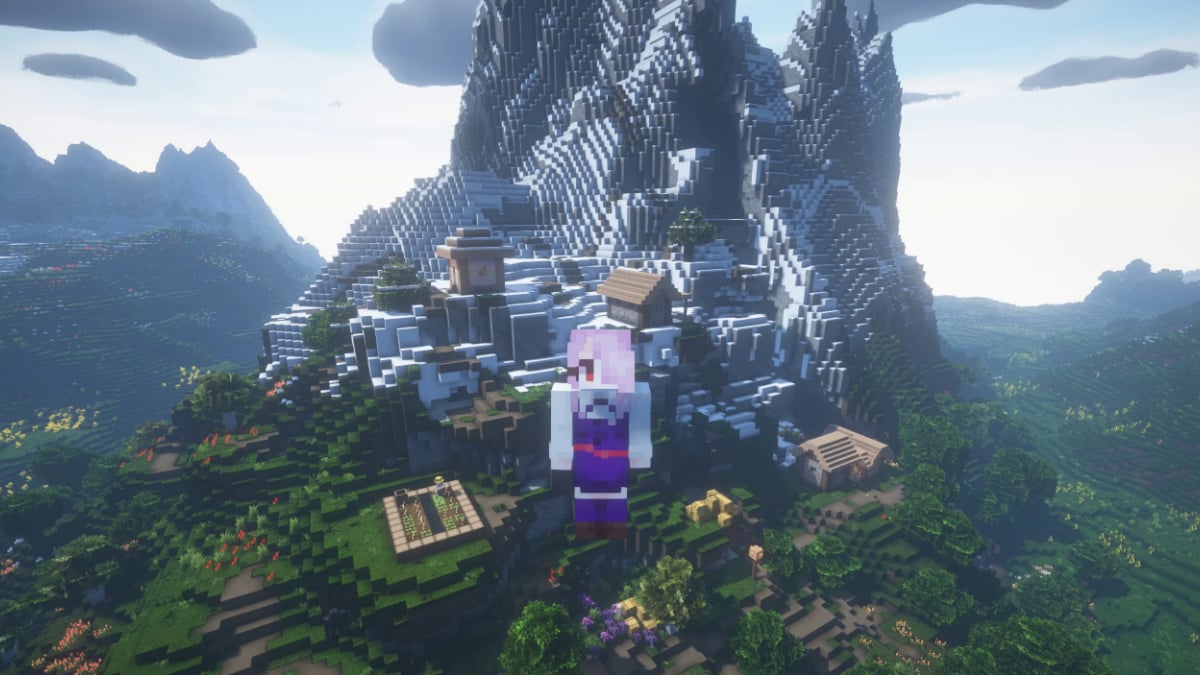 Mountain Village View with Epic Adventures in Minecraft