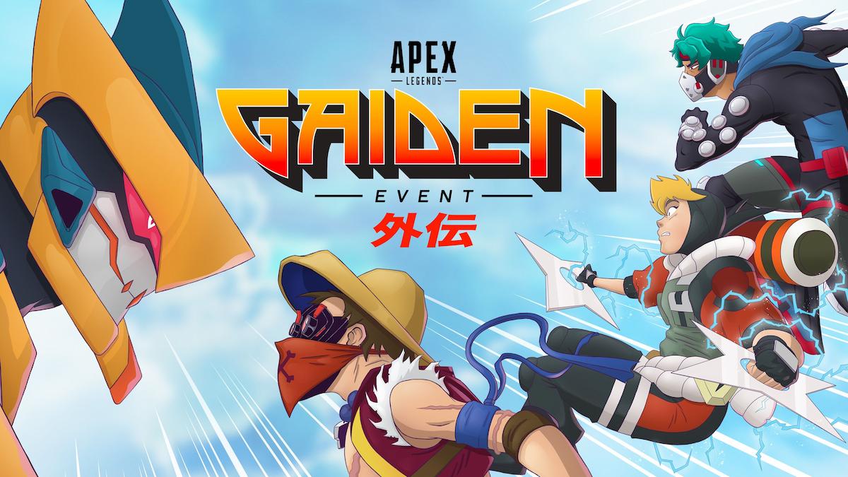 Promo art of the Apex Legends Gaiden event, featuring anime-inspired illustrations of the game's cast