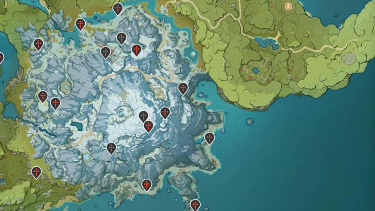 Genshin Impact Dragonspine map