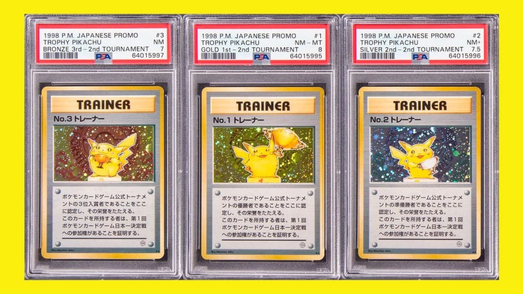 trophy-pikachu-gold-silver-bronze-rare-pokemon-card