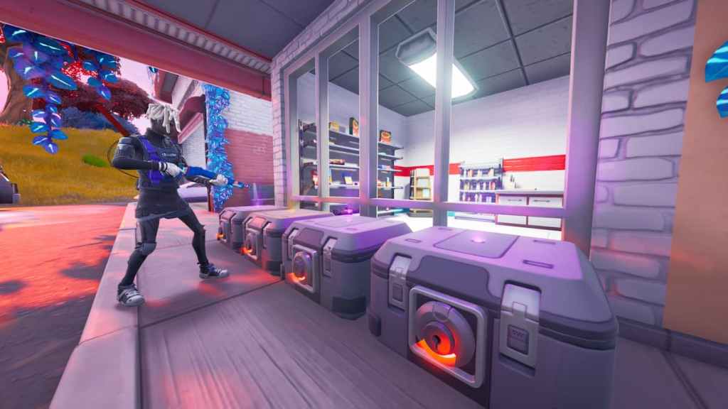 Where to open a HoloChest with a key at a gas station in Fortnite