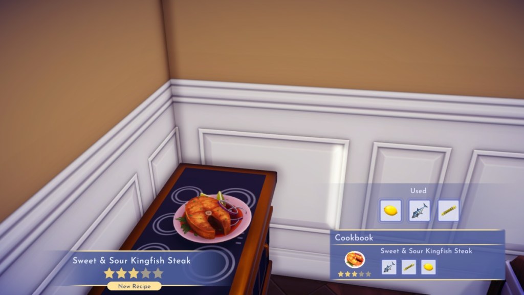 How to make Sweet and Sour Kingfish Steak in Disney Dreamlight Valley