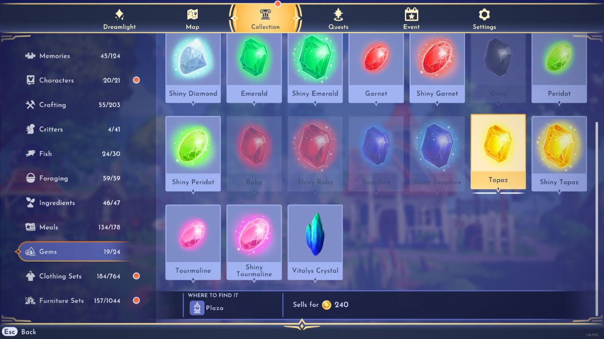 Where to get Topaz in Disney Dreamlight Valley Gamepur
