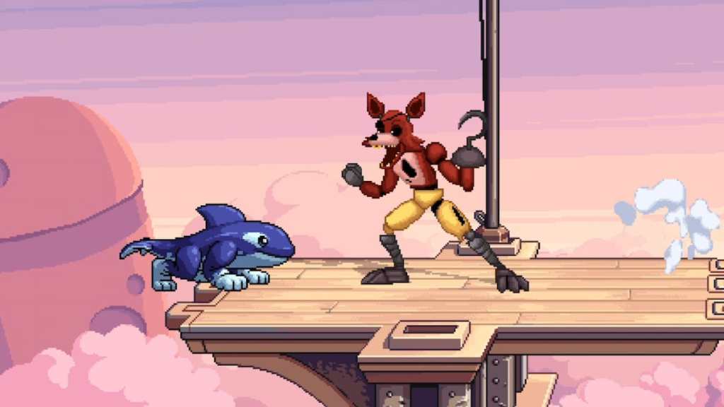 Foxy the Pirate fighting Orcane in Fraymakers