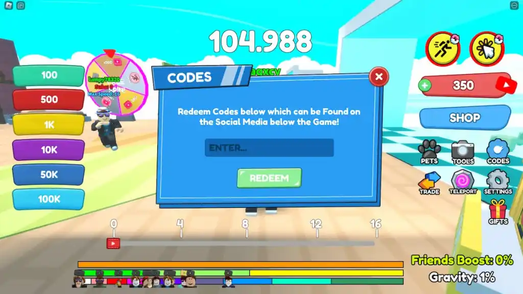 Roblox ProTube Race Clicker Codes (December 2022)