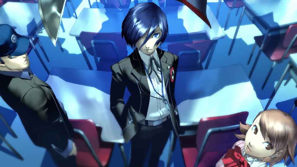 Persona 3's male protagonist at school