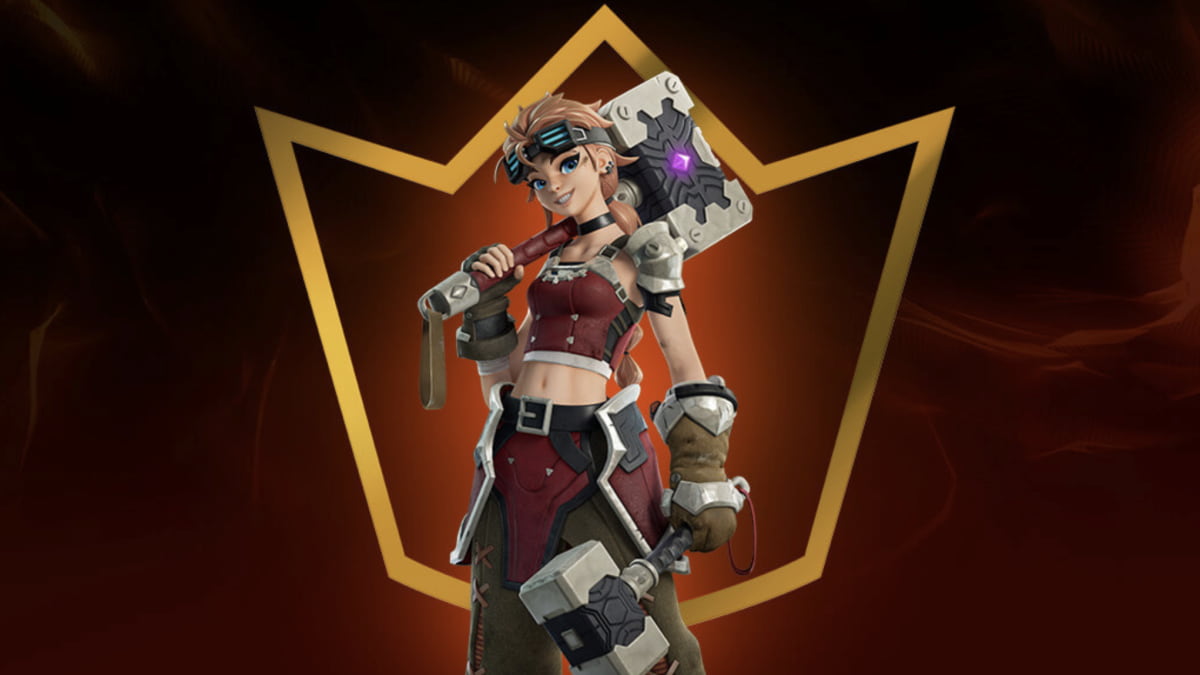 Fortnite Crew's February skin is Sylvie, a hammer expert with an adorable fireburping companion