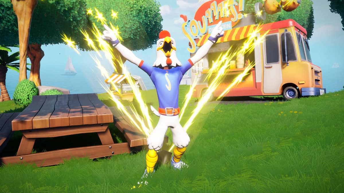 Chicken Warrior celebrating in Rumbleverse