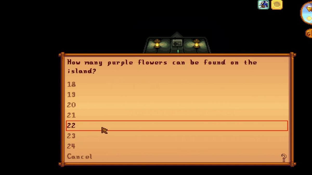 How many purple flowers are on Ginger Island in Stardew Valley Gamepur
