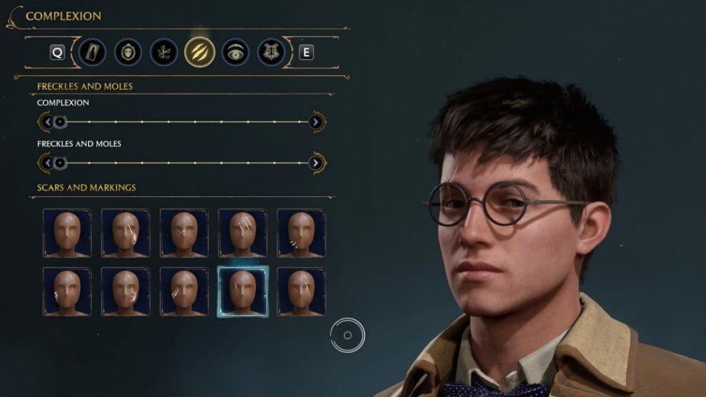 Complexion Options for Creating a Harry Potter Character in Hogwarts Legacy