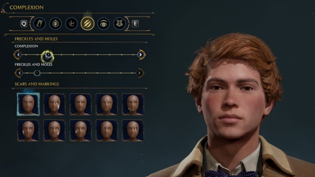 Complexion Selection for Ron Weasley Character Creation in Hogwarts Legacy