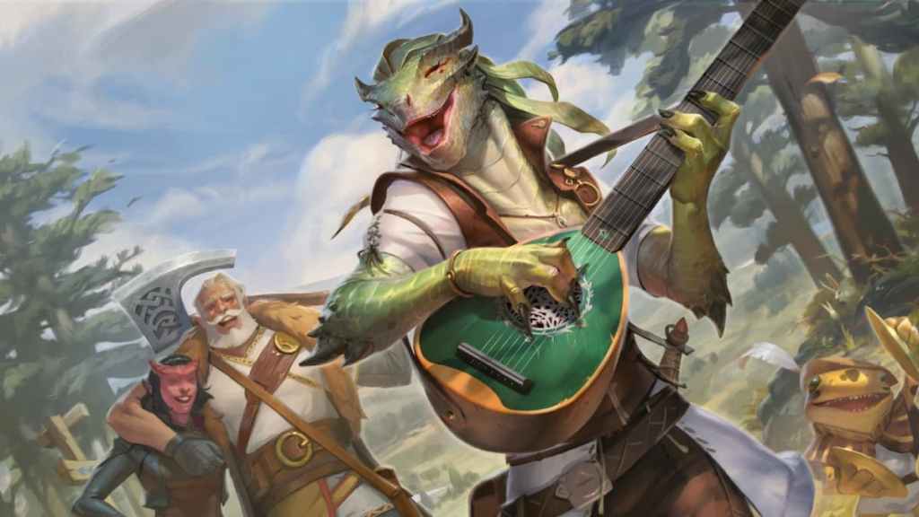 A dragonborn bard in Dungeons & Dragons