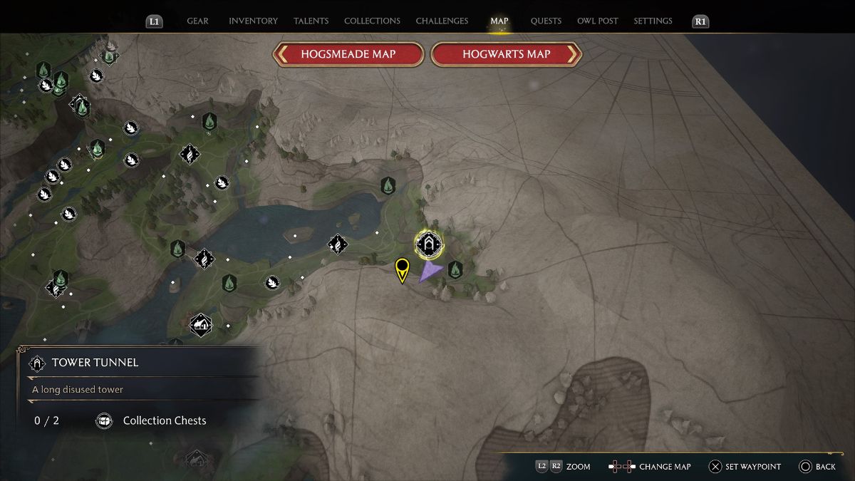 How to find all the Tower Tunnel Collections Chests in Hogwarts legacy