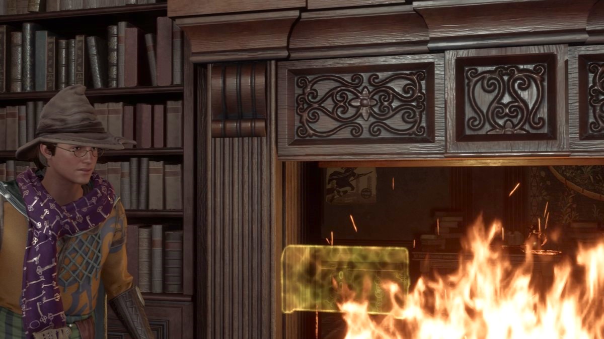 How to get the chest behind the library fireplace in Hogwarts Legacy