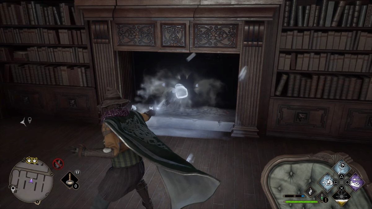 How to get the chest behind the library fireplace in Hogwarts Legacy