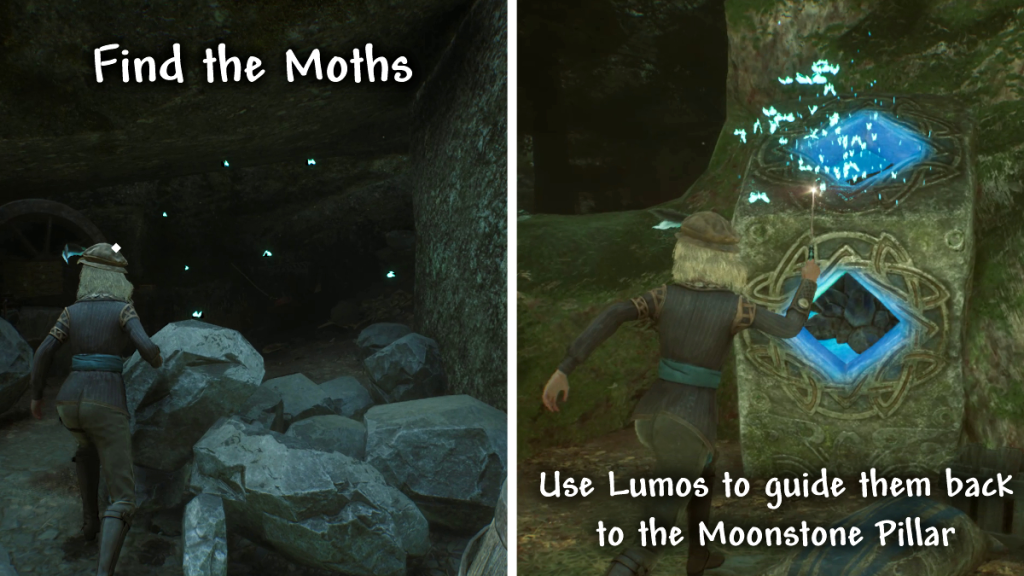 Moonstone Pillars Merlin Trial Lumos Spell Solution in Hogwarts Legacy