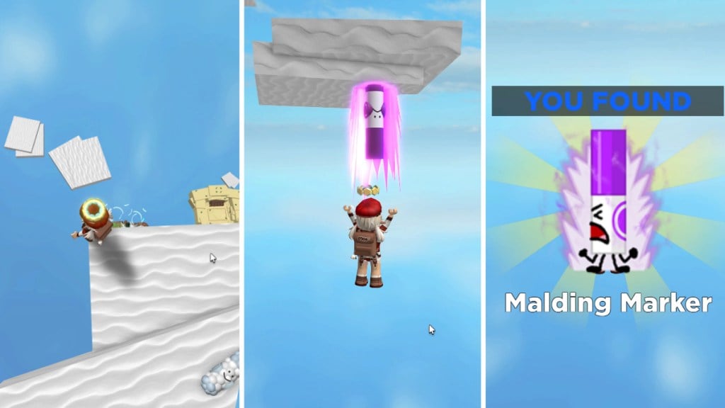 Platforming Challenge to Reach the Malding Marker in Roblox Find the Markers