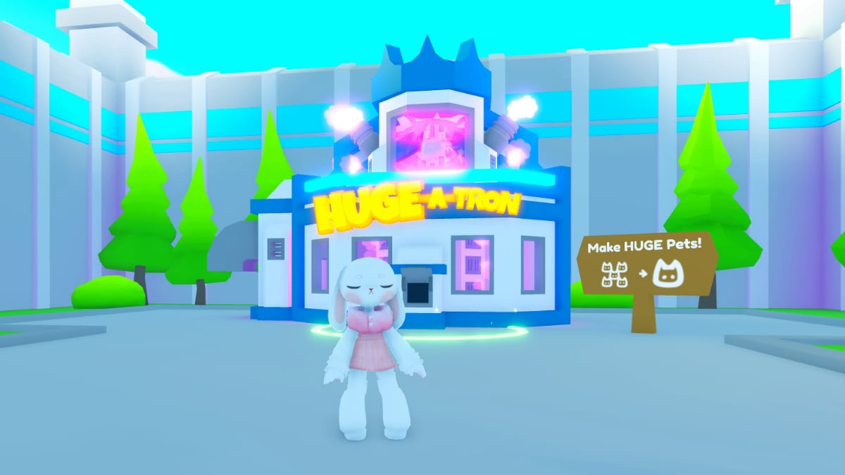 Standing in Front of the Huge-A-Tron in Pet Simulator X
