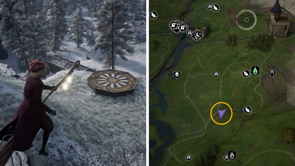 The Mine's Eye Landing Platform Map Location in Hogwarts Legacy