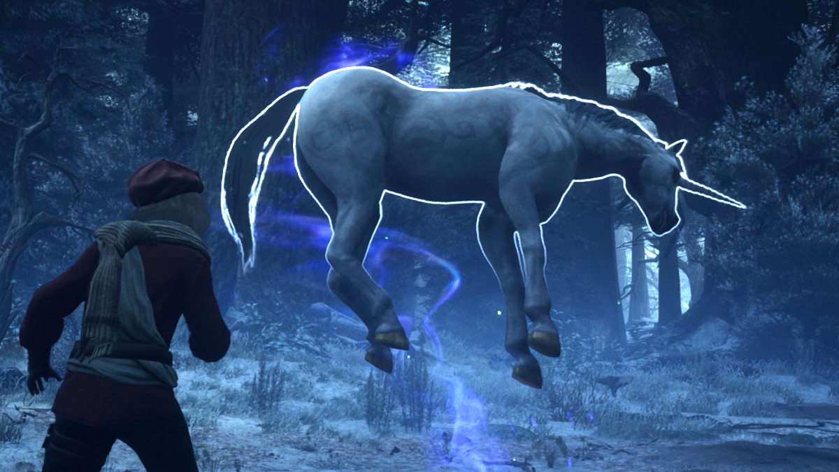 Using Levioso to Catch a Unicorn in Hogwarts Legacy