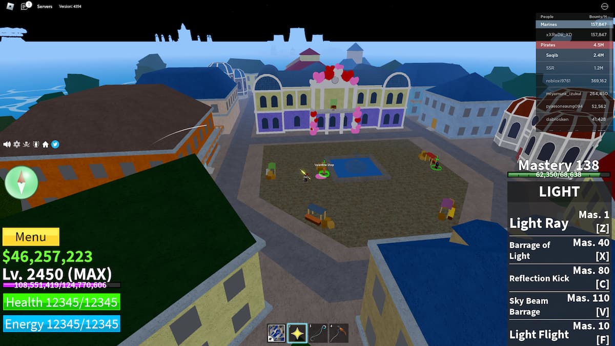 All Valentine's shop locations in Blox Fruits and their exclusive items