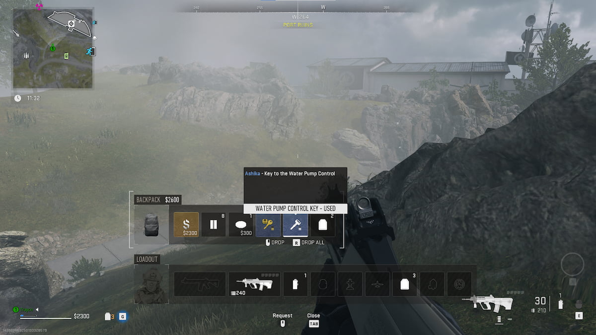 How to find the Water Pump Control key on Ashika Island for DMZ in Call