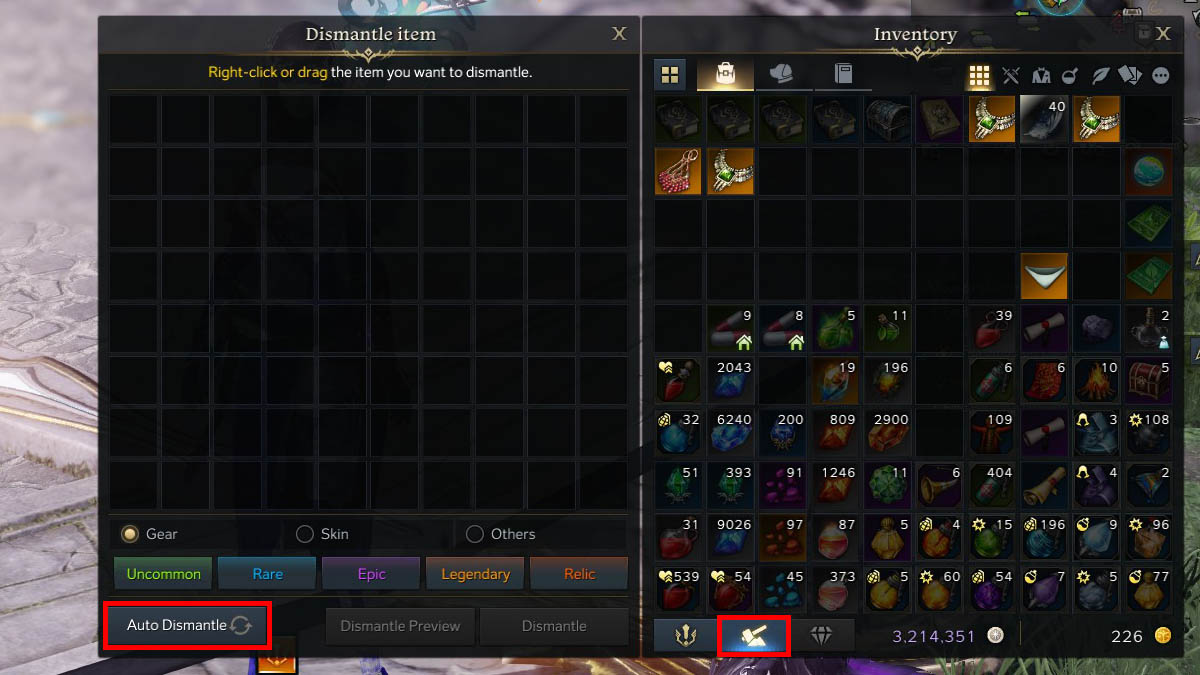 How to auto dismantle amulets in Lost Ark Gamepur