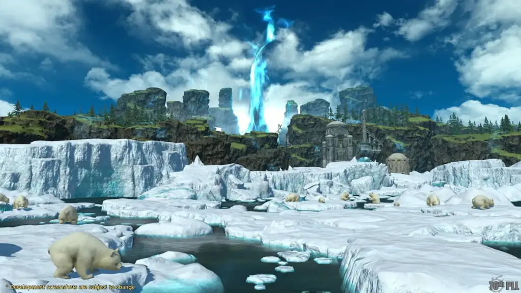 Frozen lands of Aetherfont dungeon in Final Fantasy XIV