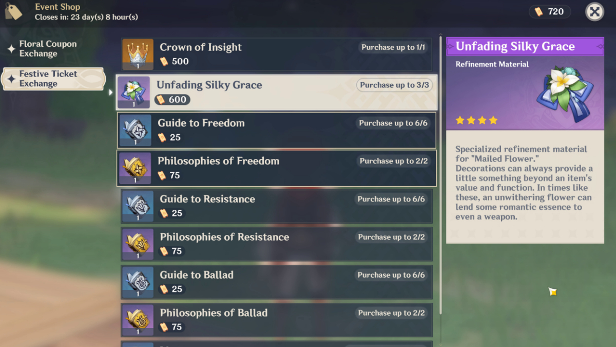 How to use Unfading Silky Grace in Genshin Impact Gamepur
